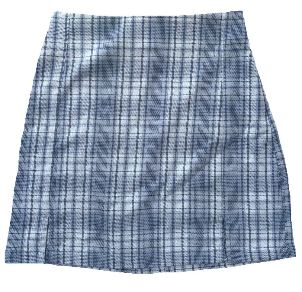 JOHN GALT WOMEN'S PLAID MINI SKIRT SCHOOL GIRL BLUE ONE SIZE Tartan